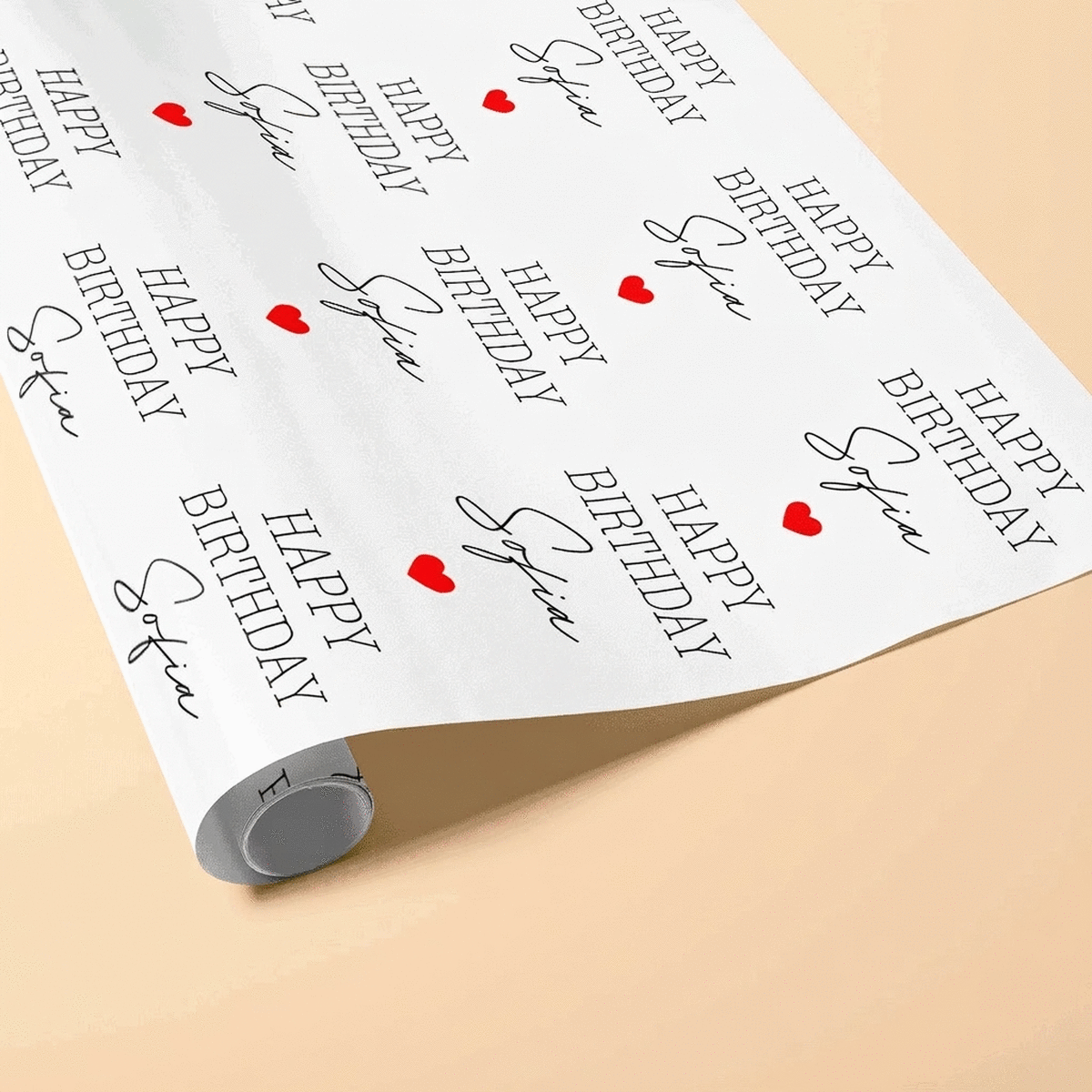 Papel de regalo personalizado con texto - Simple