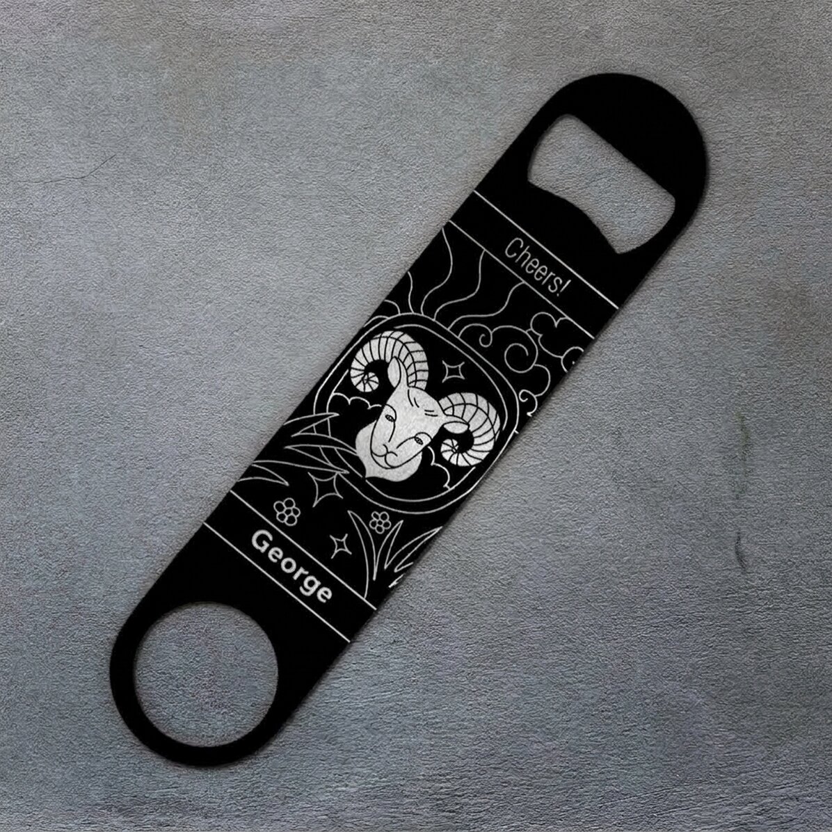 Abrecerras personalizado con texto - Signo del Aries