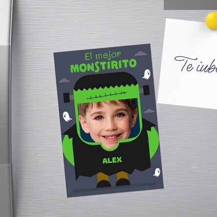 Imán de 10 x 15 cm personalizado con una foto y un texto - Frankenstein
