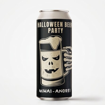 Cerveza en lata personalizada con texto - Fiesta de la cerveza de Halloween