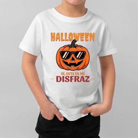 Camiseta de algodón para niños personalizada con texto: «This is my costume»