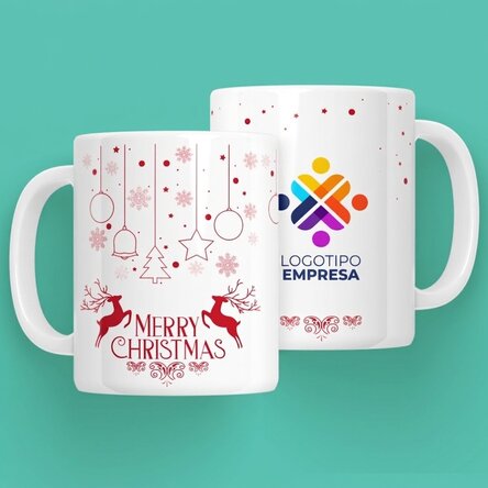 Taza personalizada con logotipo: «Los renos de Papá Noel»