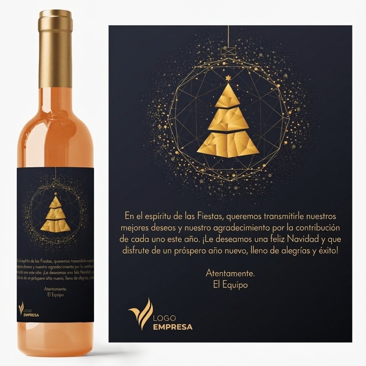 Vino personalizado con logotipo, texto y mensaje - Gold