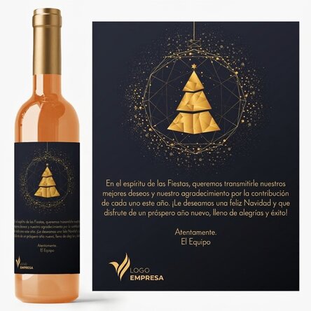 Vino personalizado con logotipo, texto y mensaje - Gold