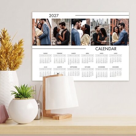 Póster calendario personalizado con 5 fotos