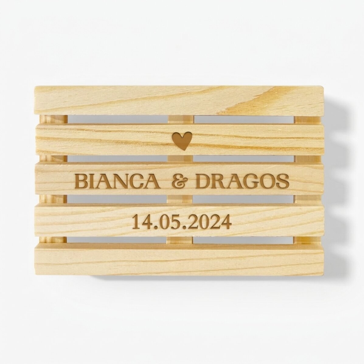 Posavasos con forma de paleta personalizado con el texto «Love»
