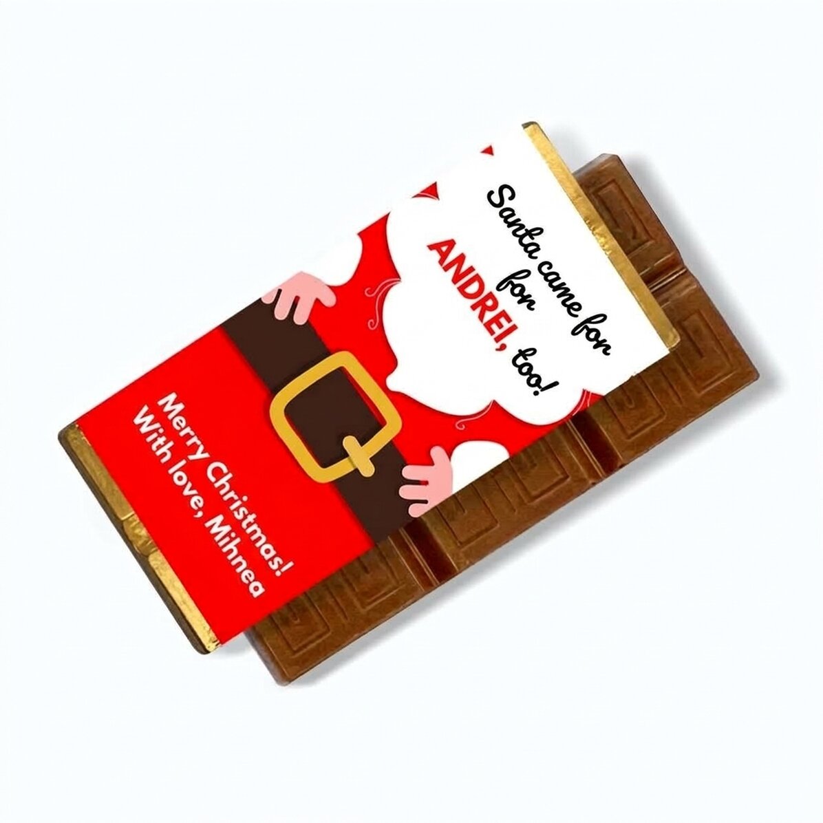 Mini tableta de chocolate personalizada con mensaje - Papá Noel