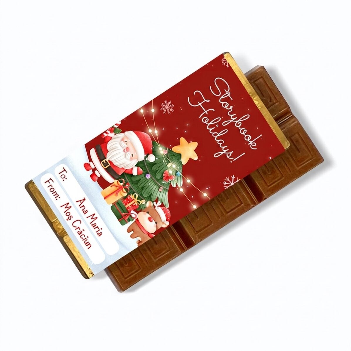 Mini tableta de chocolate personalizada con mensaje - De Papá Noel