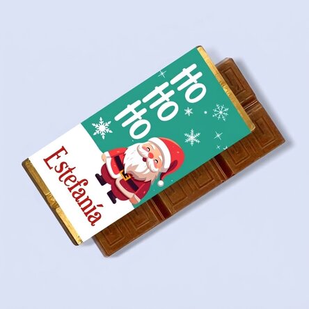 Mini tableta de chocolate personalizada con nombre - ¡Ho, ho, ho!