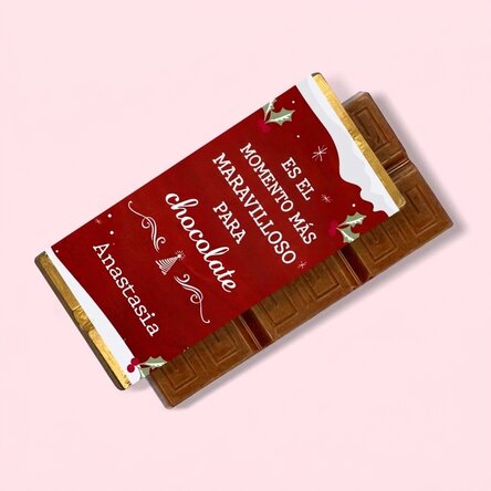 Mini tableta de chocolate personalizada con mensaje - «Most wonderful time»