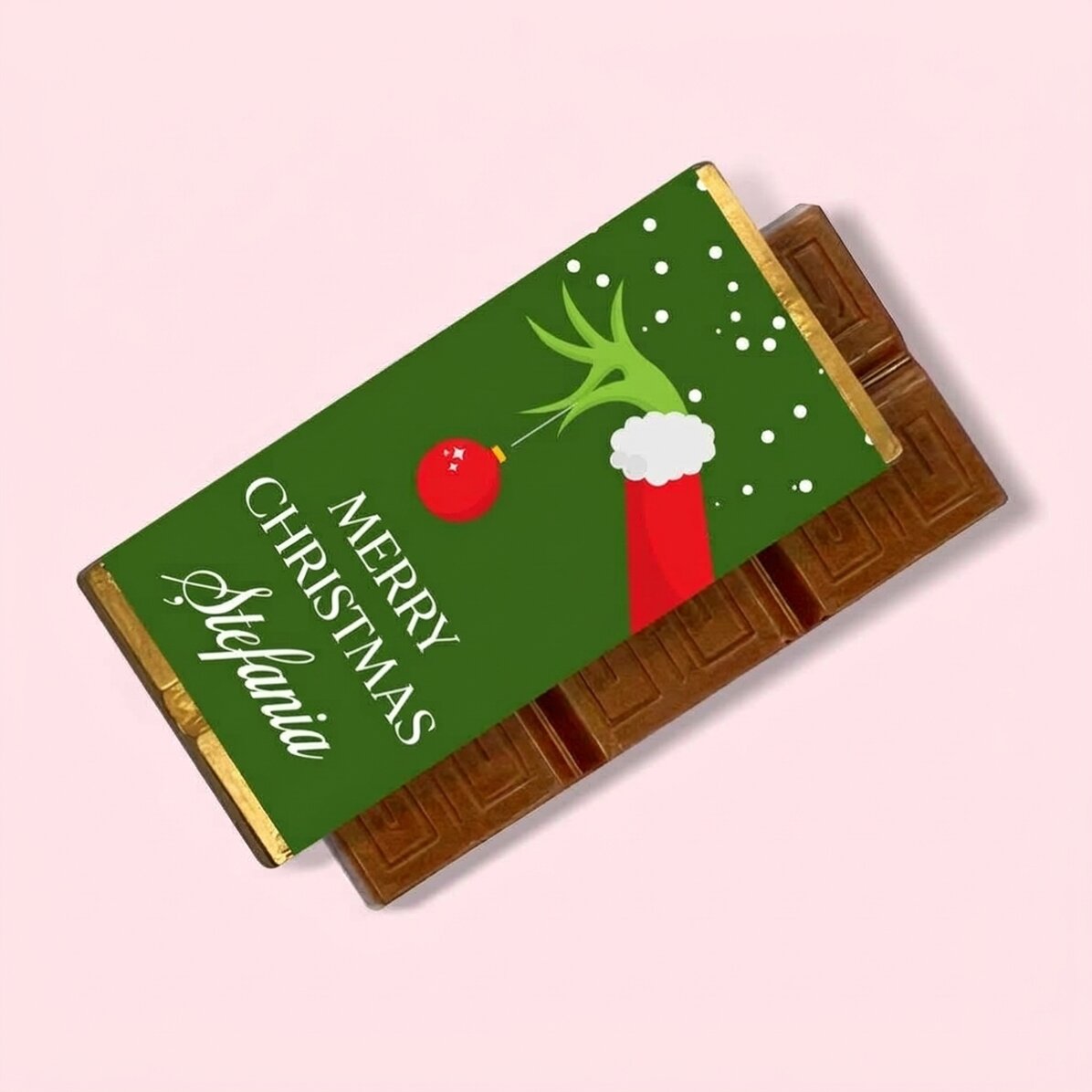 Mini tableta de chocolate personalizada con mensaje - Grinch