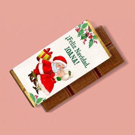 Mini tableta de chocolate personalizada con un mensaje navideño: «Love»