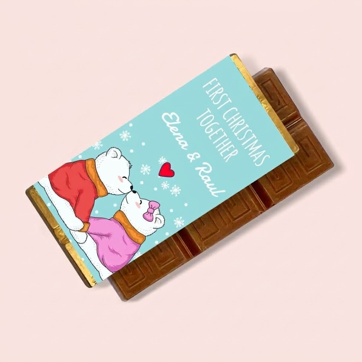 Mini tableta de chocolate personalizada con mensaje: «Mi primera Navidad»