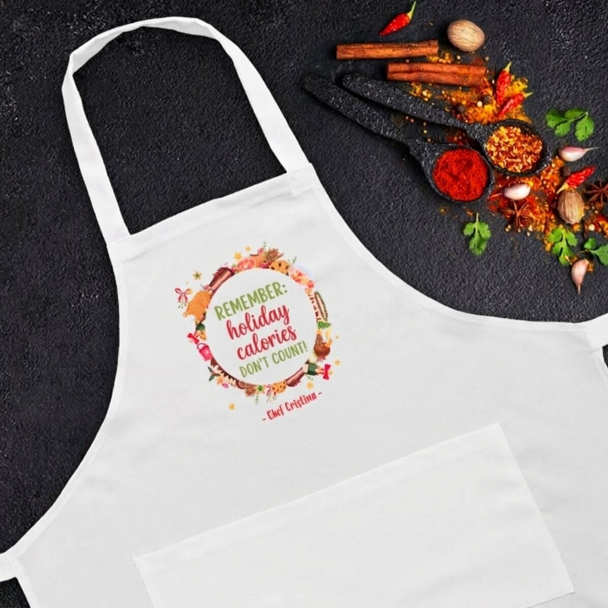 Lote personalizado con texto: «Las calorías de Navidad»