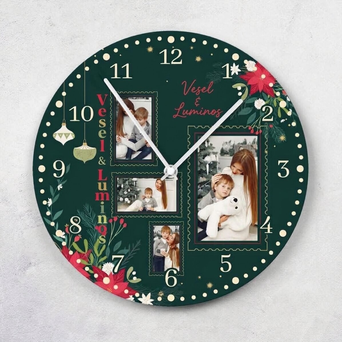 Reloj personalizado con 4 fotos - Recuerdos de las fiestas