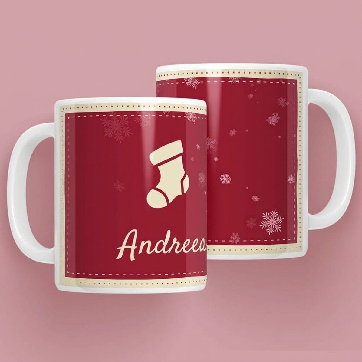 Taza personalizada con nombre de Navidad