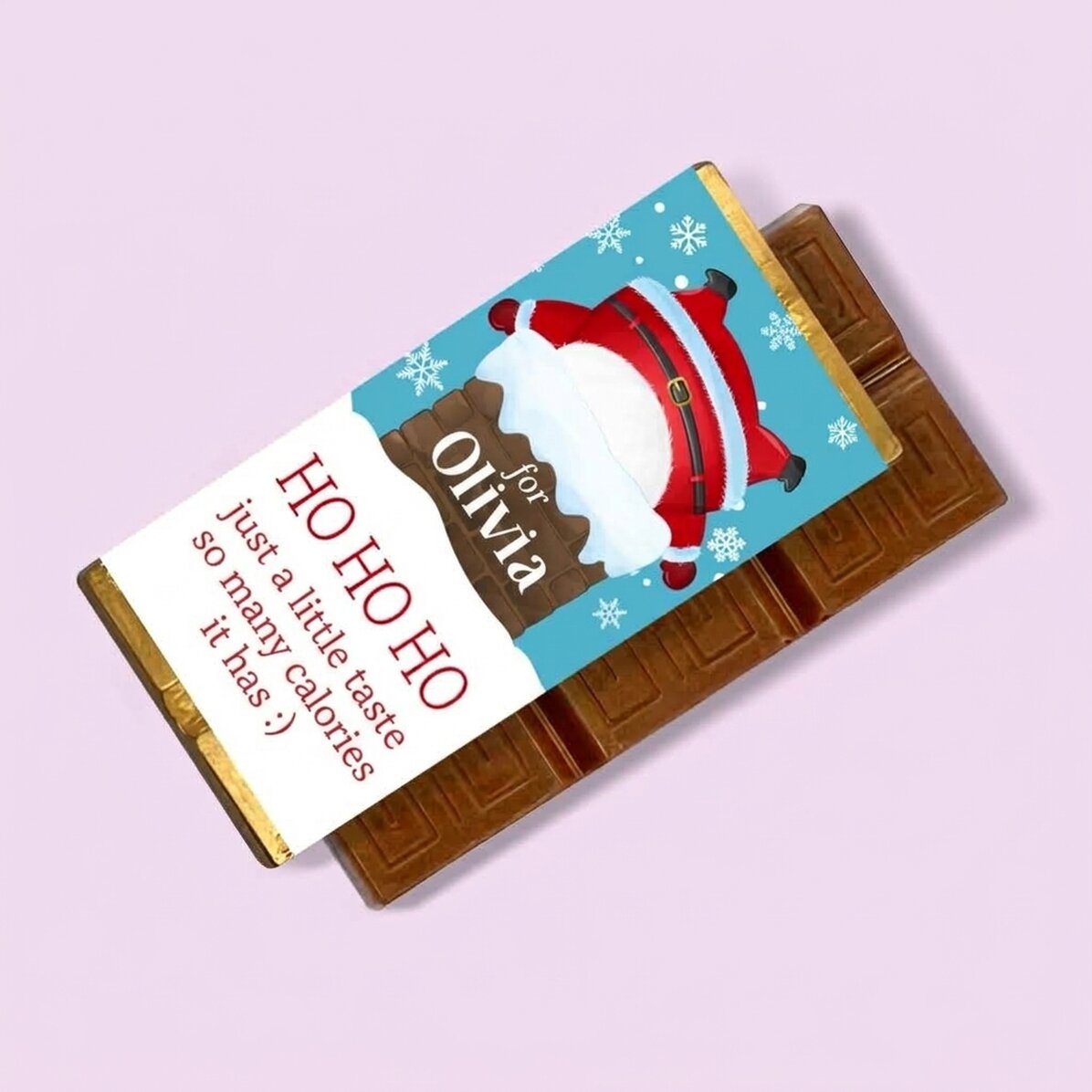 Mini tableta de chocolate personalizada con un divertido mensaje navideño