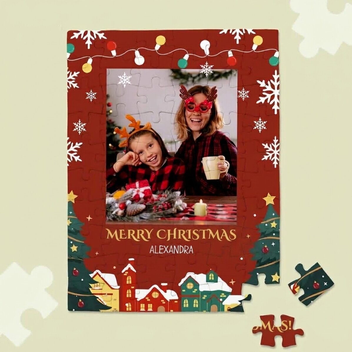Rompecabezas personalizado para niños: ¡Feliz Navidad!
