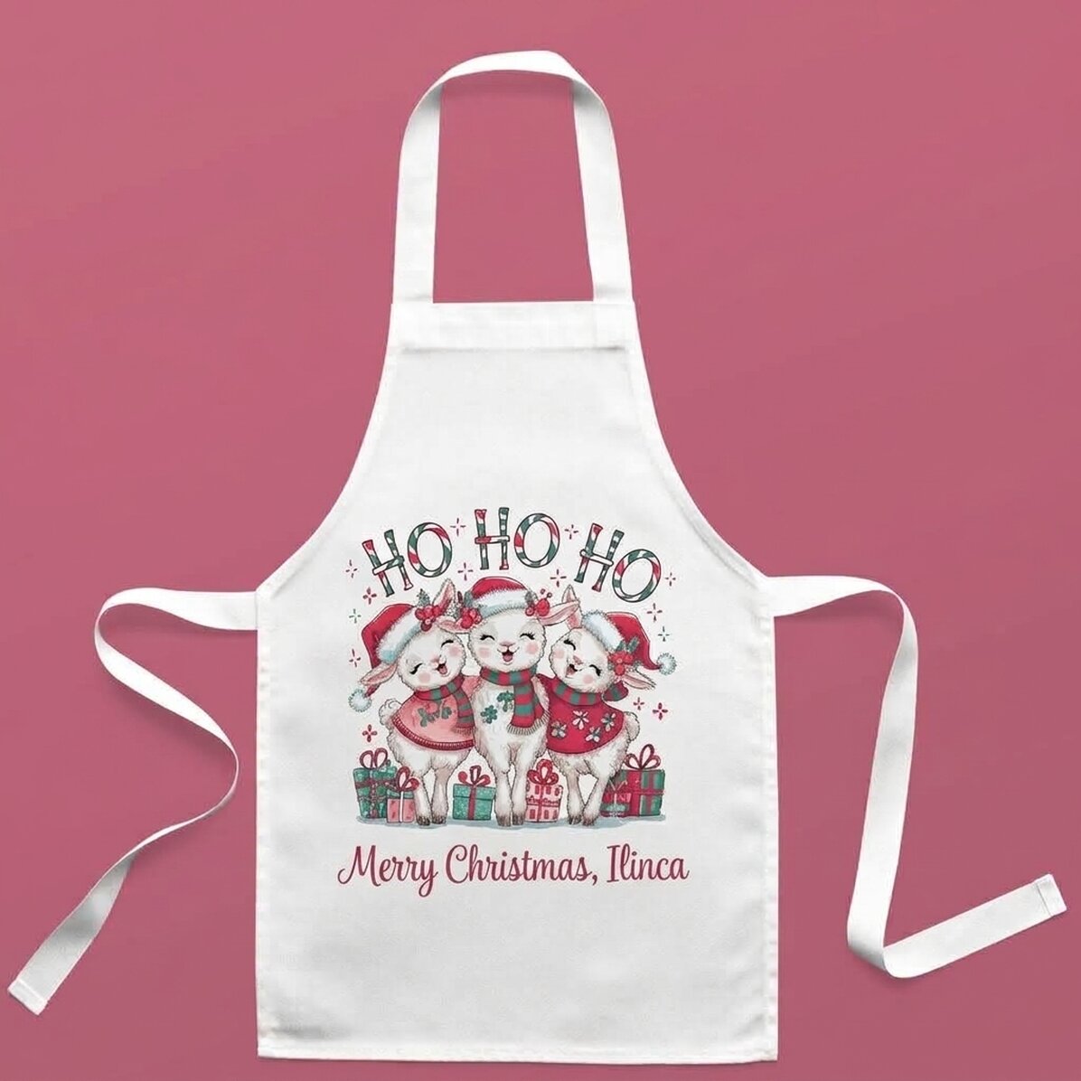 Caja para niños personalizada con texto: ¡HO HO HO!