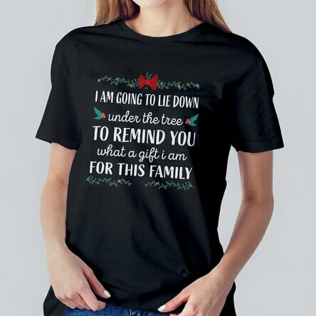 Personalised cotton T-shirt with Christmas text - The gift under the tree