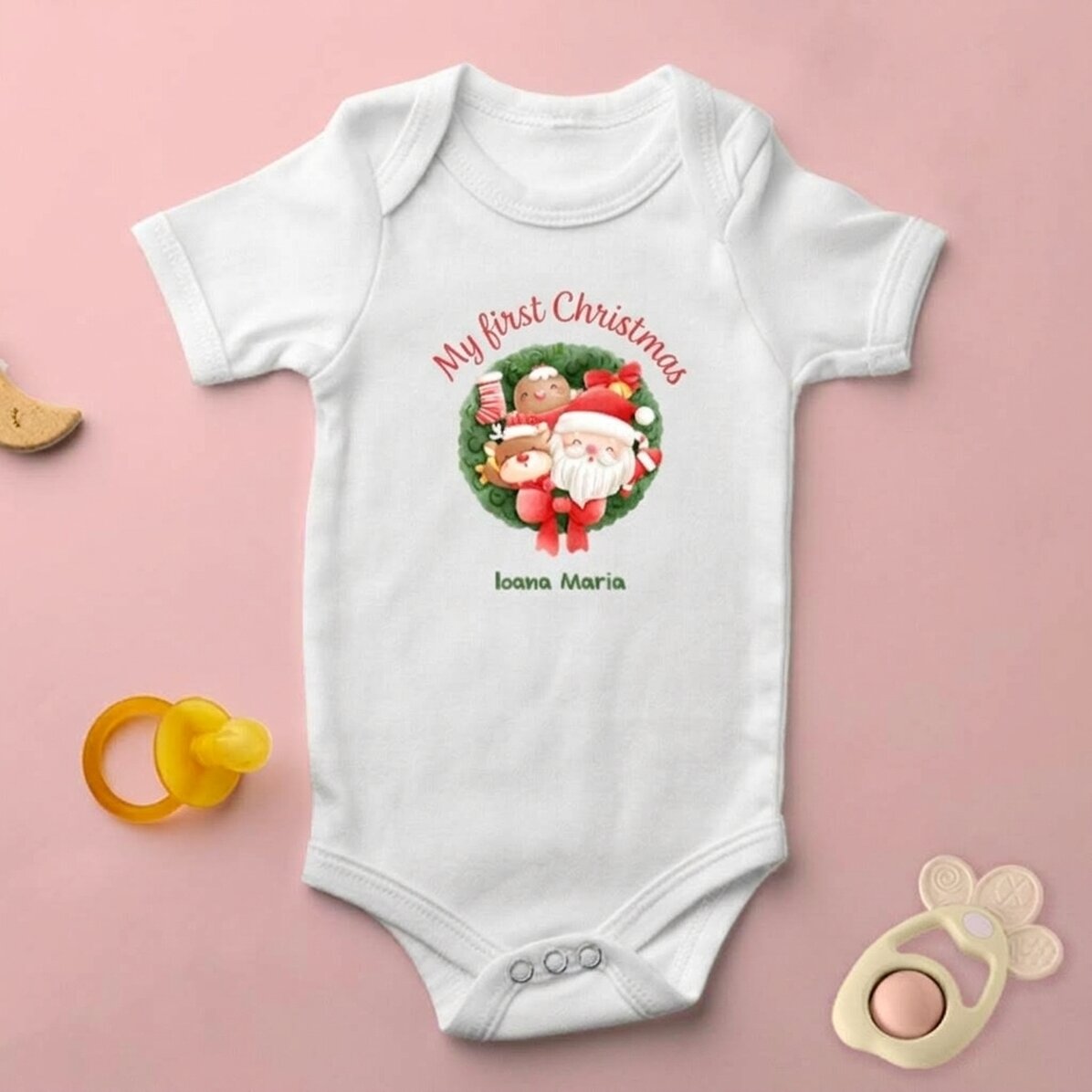 Body para niños personalizado con texto: «Mi primera Navidad»