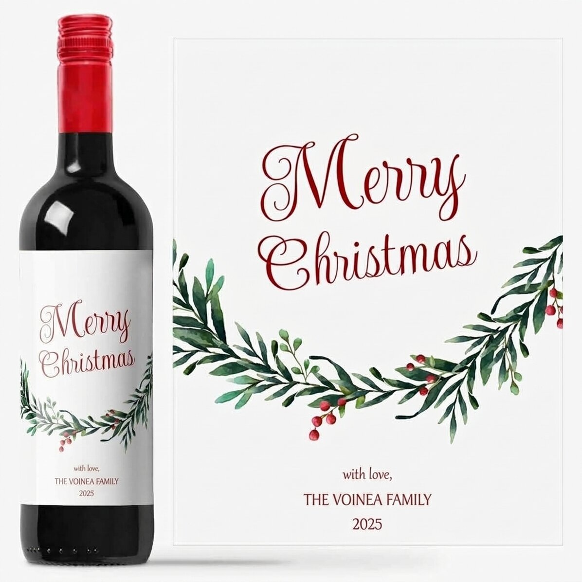Vino personalizado con un mensaje de Caciun - Con cariño