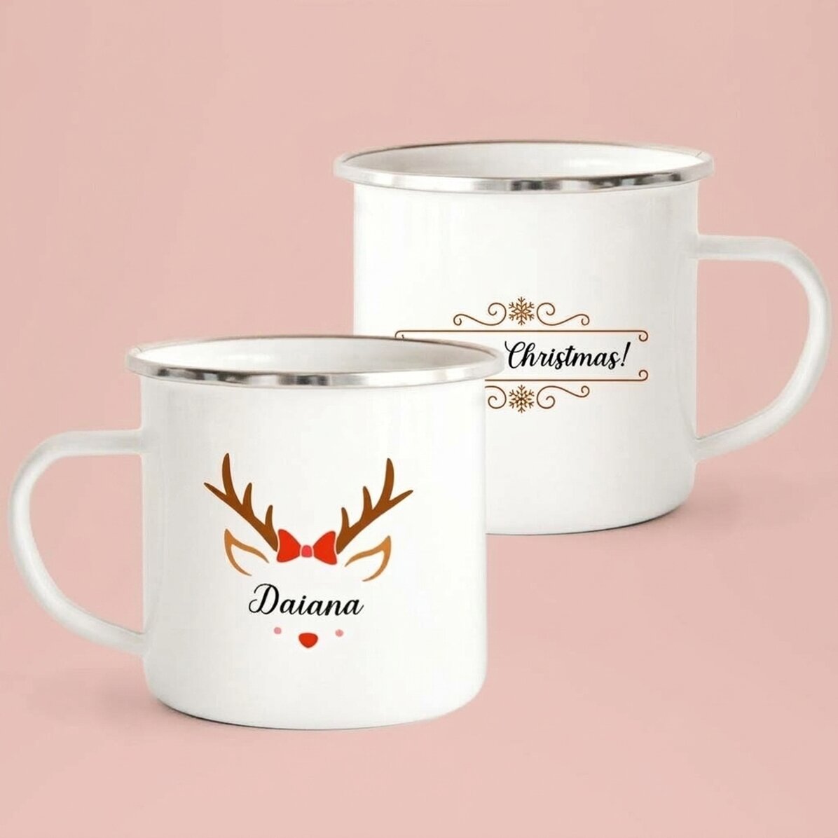 Taza metálica esmaltada personalizada con nombre - Ren