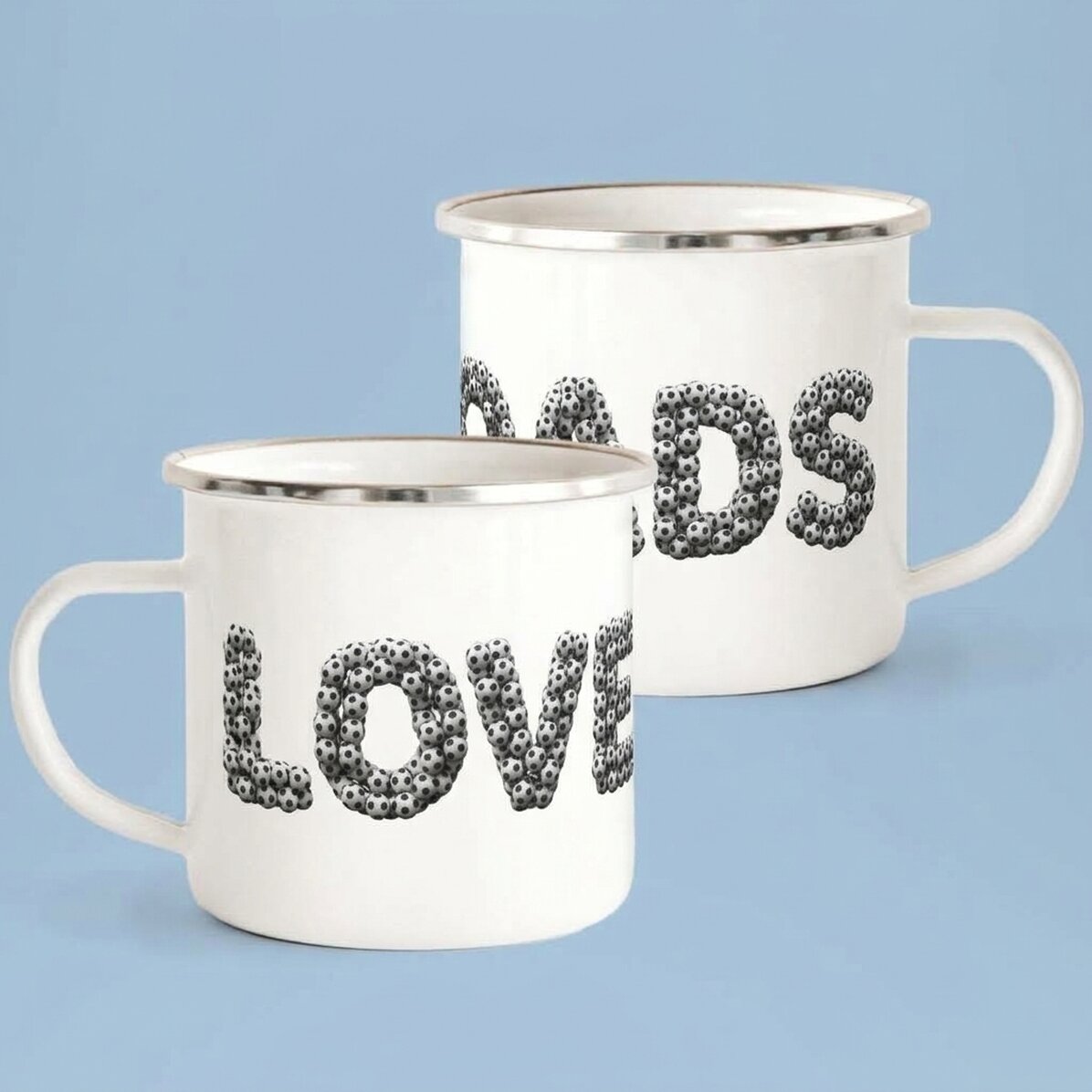 Taza esmaltada personalizada con texto - Fútbol