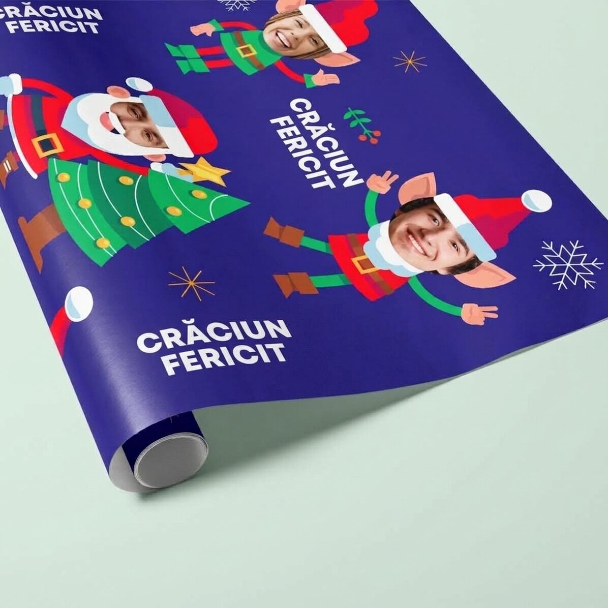 Papel de regalo personalizado con 5 fotos - Funny Christmas