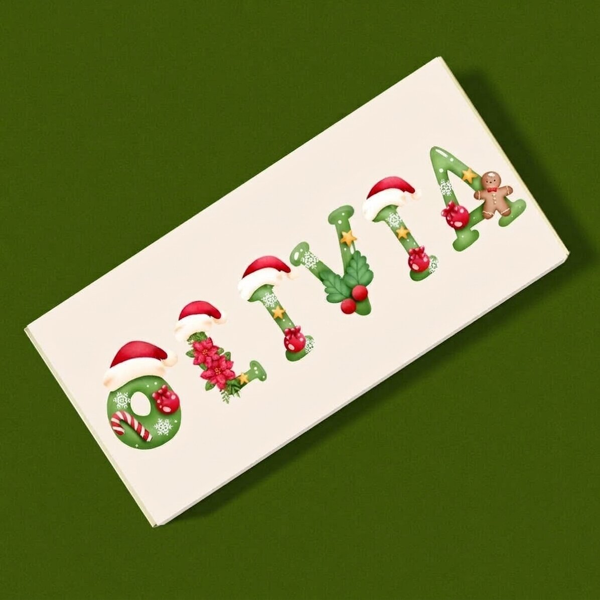 Chocolate personalizado con mensaje: ¡Feliz Navidad!