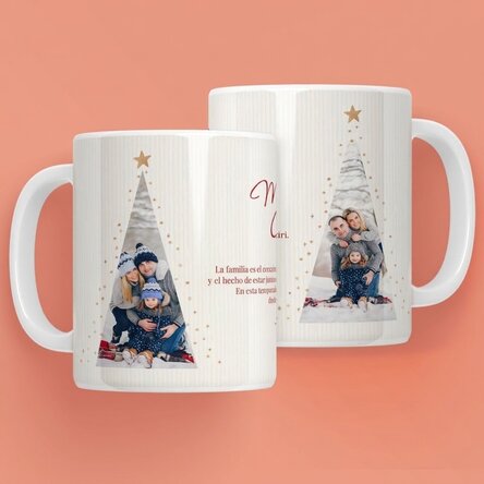Taza personalizada con texto y 2 fotos - Warm Christmas