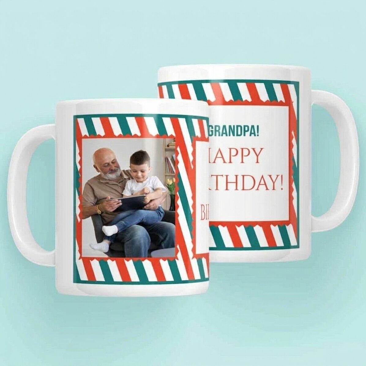 Taza personalizada con texto y una foto: ¡Feliz Navidad!