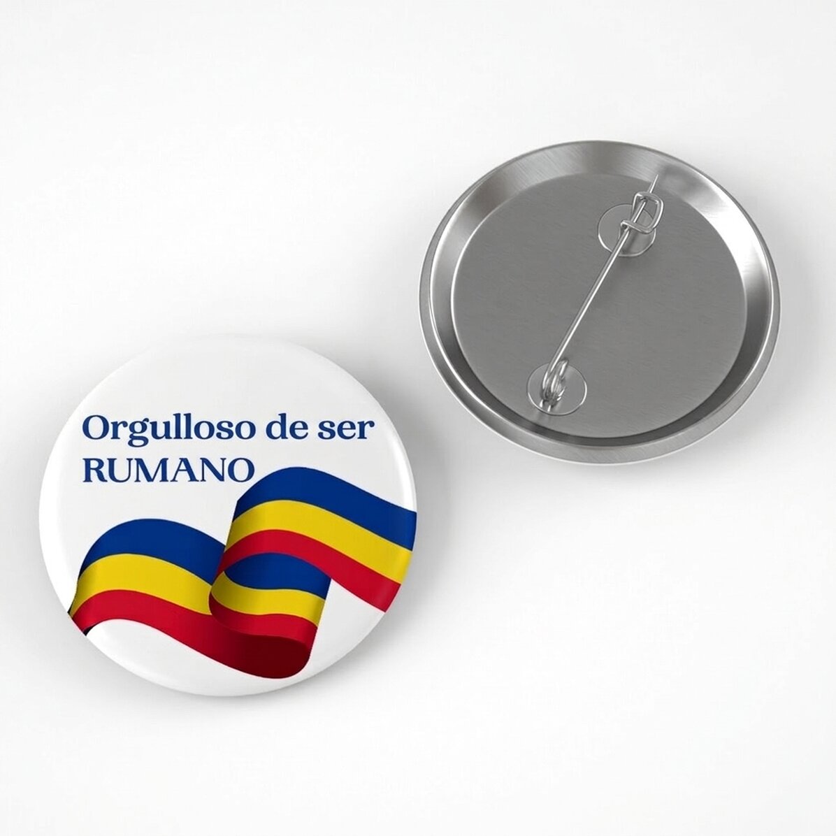 Chapa personalizada con texto: «Orgulloso de ser rumano»