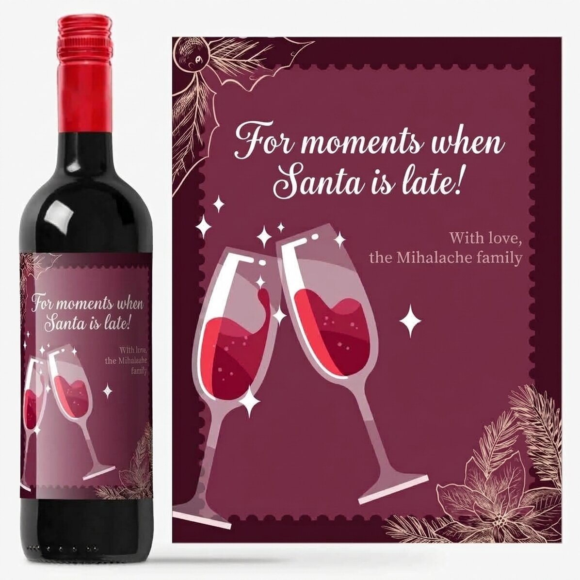 Vino personalizado con mensaje - Momentos navideños