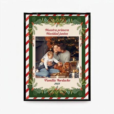Cuadro personalizado con una foto y un texto: «Mi primera Navidad»