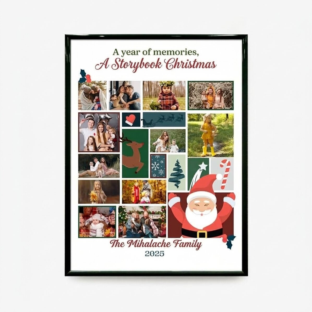 Cuadro personalizado con 12 fotos y texto - Una Navidad de cuento