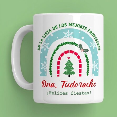 Taza personalizada con mensaje para profesores - Navidad