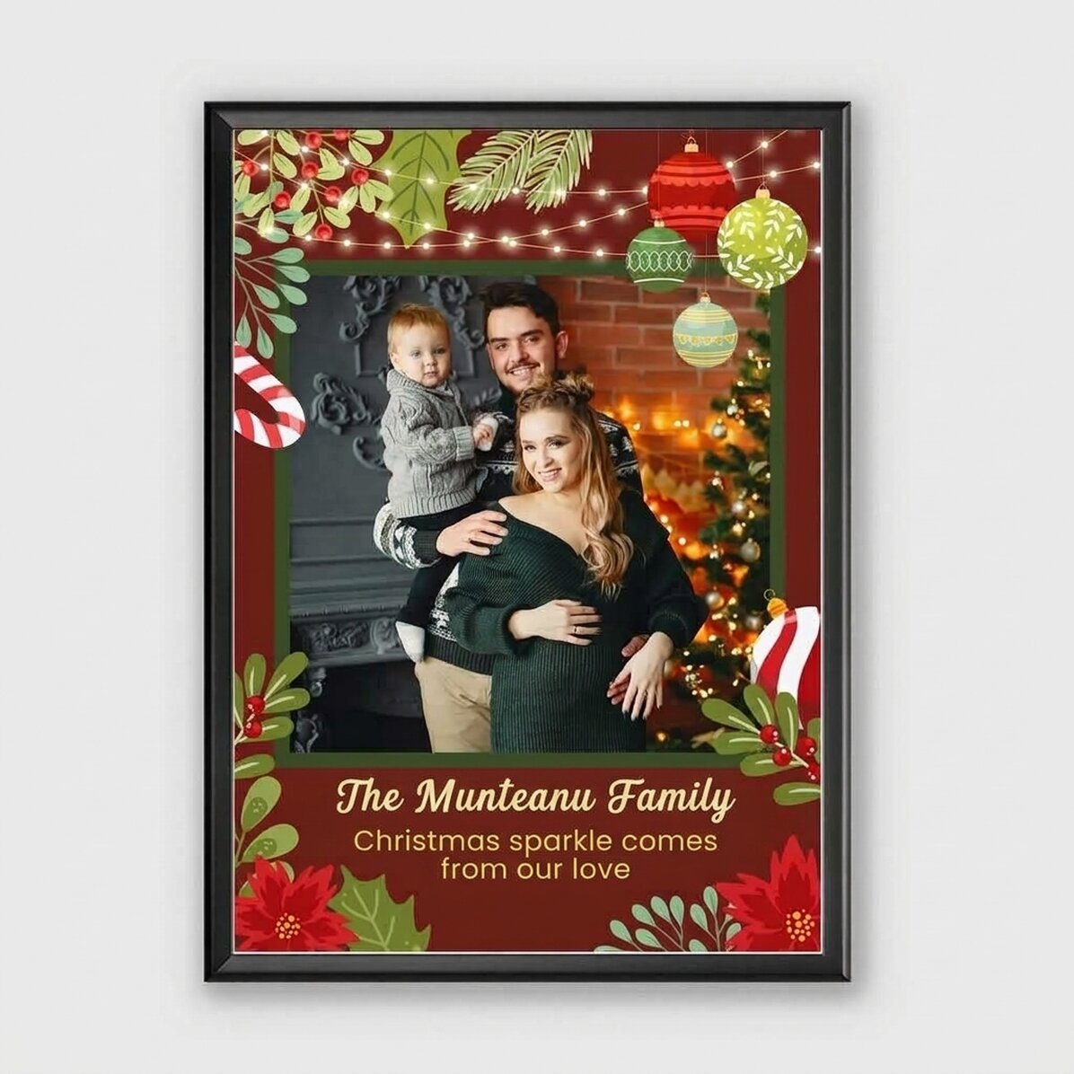 Cuadro personalizado con una foto y un texto: «La magia de la Navidad»