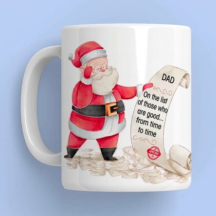 Taza personalizada con mensaje y foto - La lista de Papá Noel