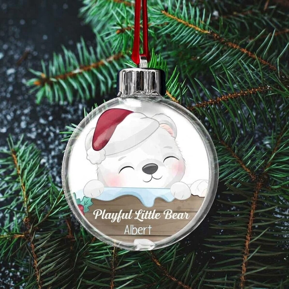Bola de Navidad personalizada con mensaje - Animalitos navideños