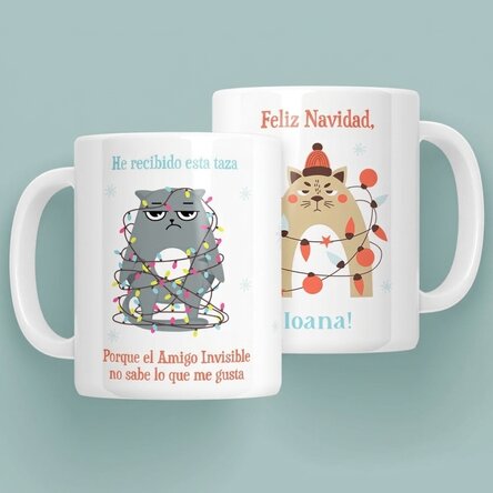 Taza personalizada con mensaje: ¡Feliz Navidad!
