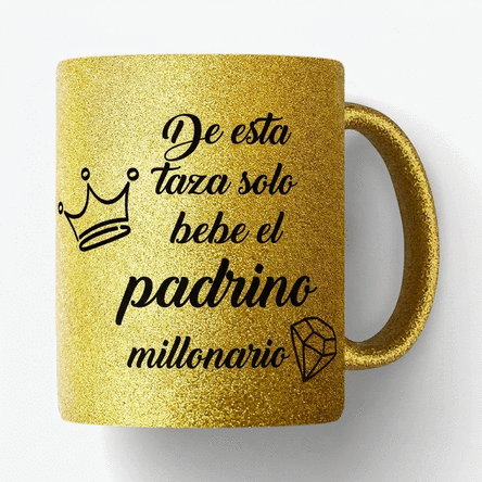 Taza personalizada con un mensaje para los padrinos
