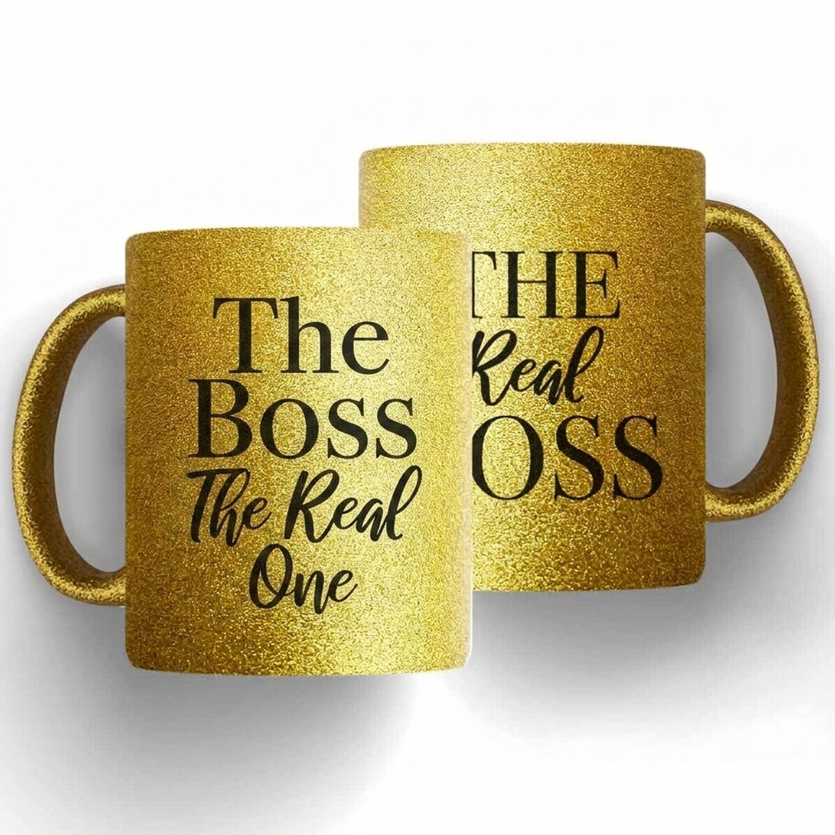 Tazas personalizadas para parejas con mensaje: «The Boss & The Real Boss»