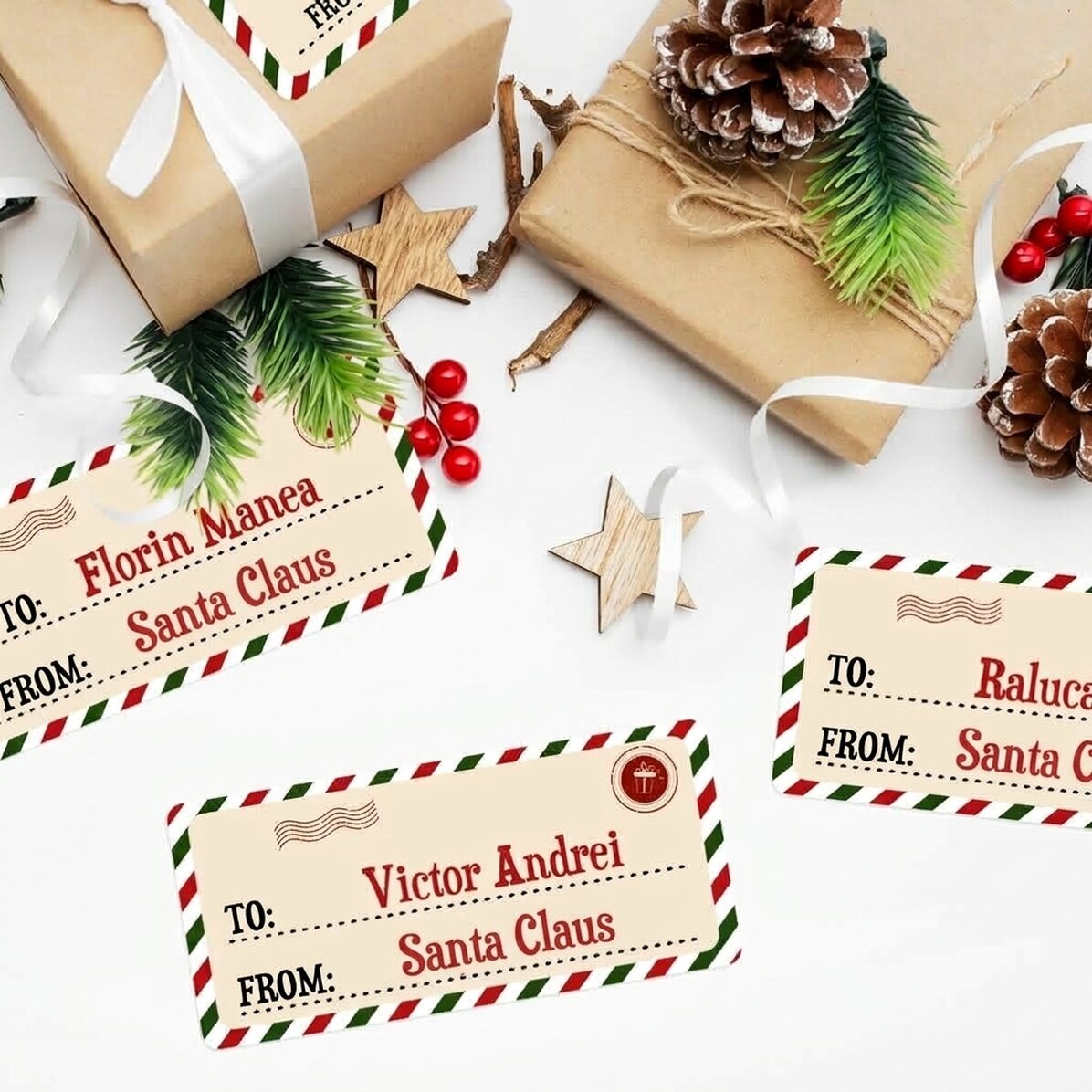 Lote de 4 pegatinas (etiquetas autoadhesivas) de 11 x 5 cm personalizadas con un mensaje, de Papá No
