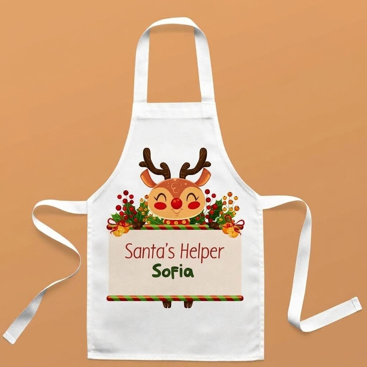 Calcetín para niños personalizado con texto: «La ayuda de Papá Noel»