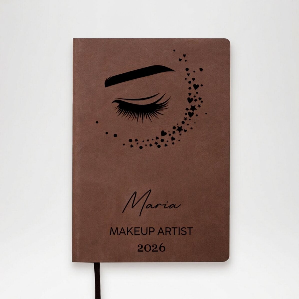 Agenda de piel personalizada con texto - Maquilladora