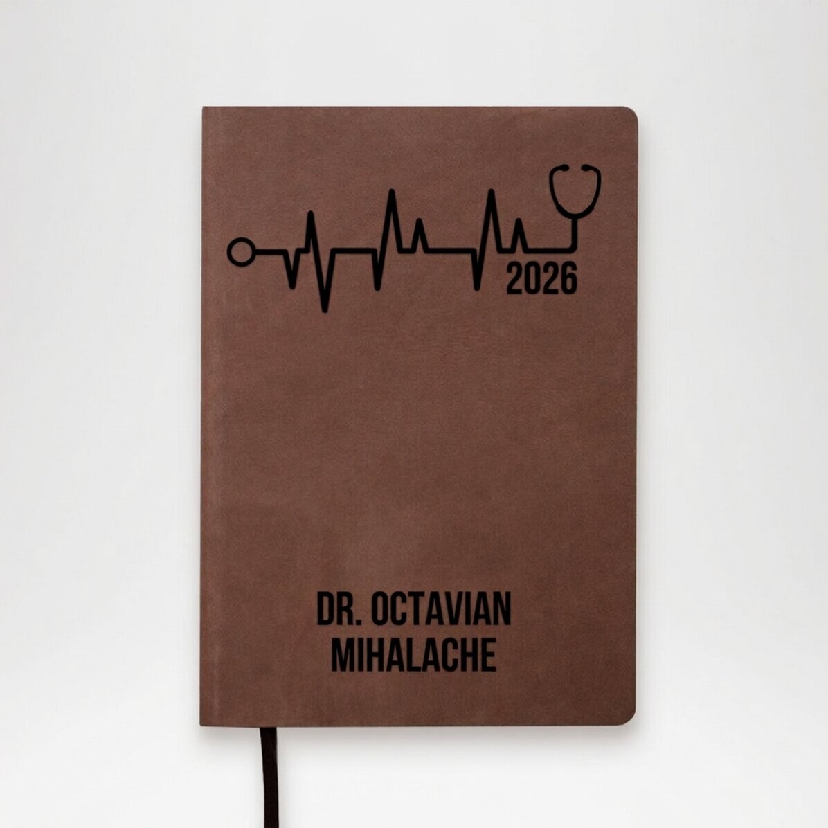 Agenda de piel personalizada con texto para médicos