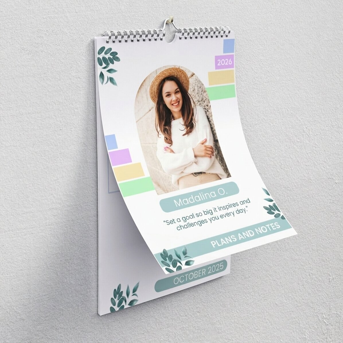 Calendario personalizado con una foto y un texto - Agenda