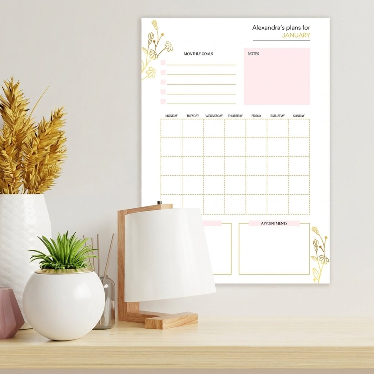 Póster personalizado - Objetivos mensuales