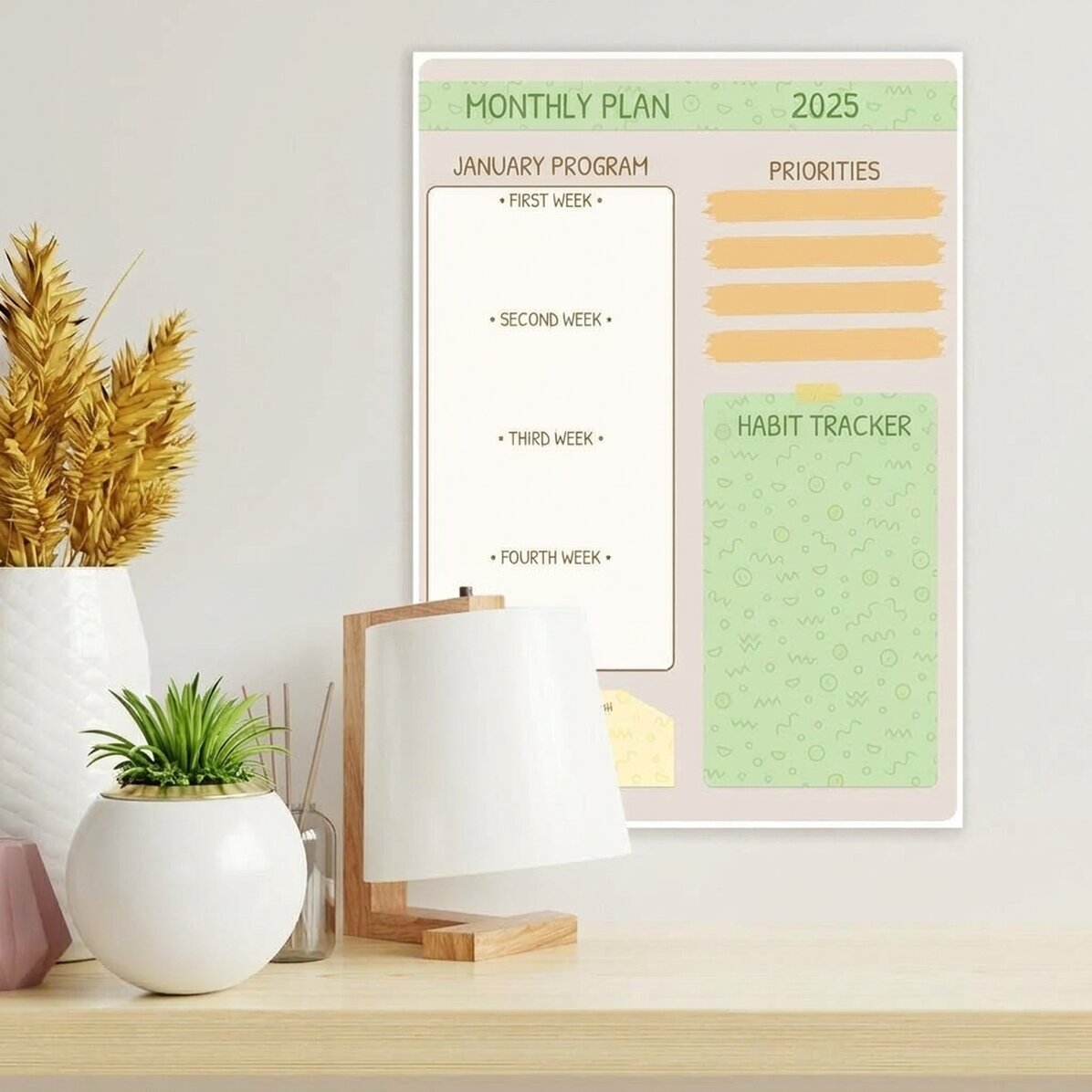 Póster personalizado - Doodle del plan mensual